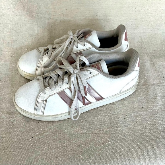 Adidas Advantage Cloudfoam Ortholite Float White & Rose Gold Women’s Size 9 - Picture 5 of 12